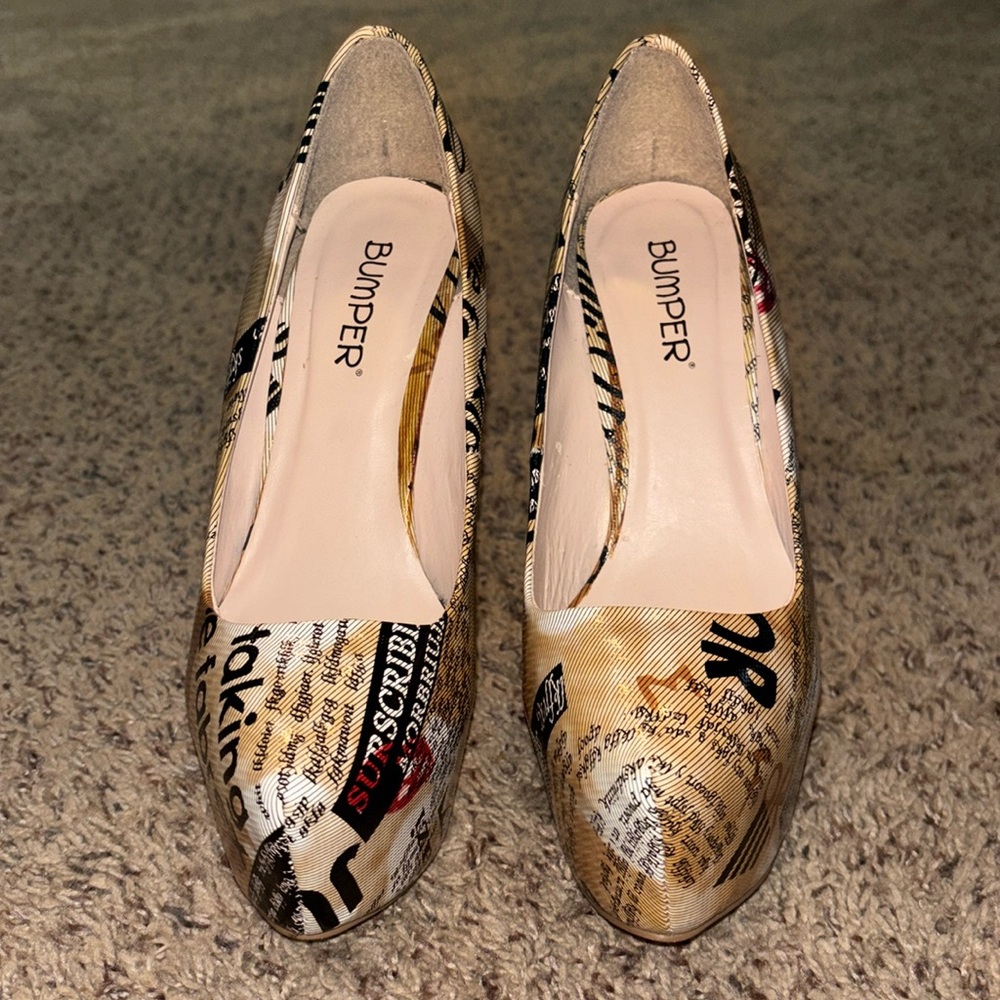Bumper Women's Sexy Gossip Rag Heels Closed Toe Stiletto Platform Pumps Size 8 - Picture 2 of 6